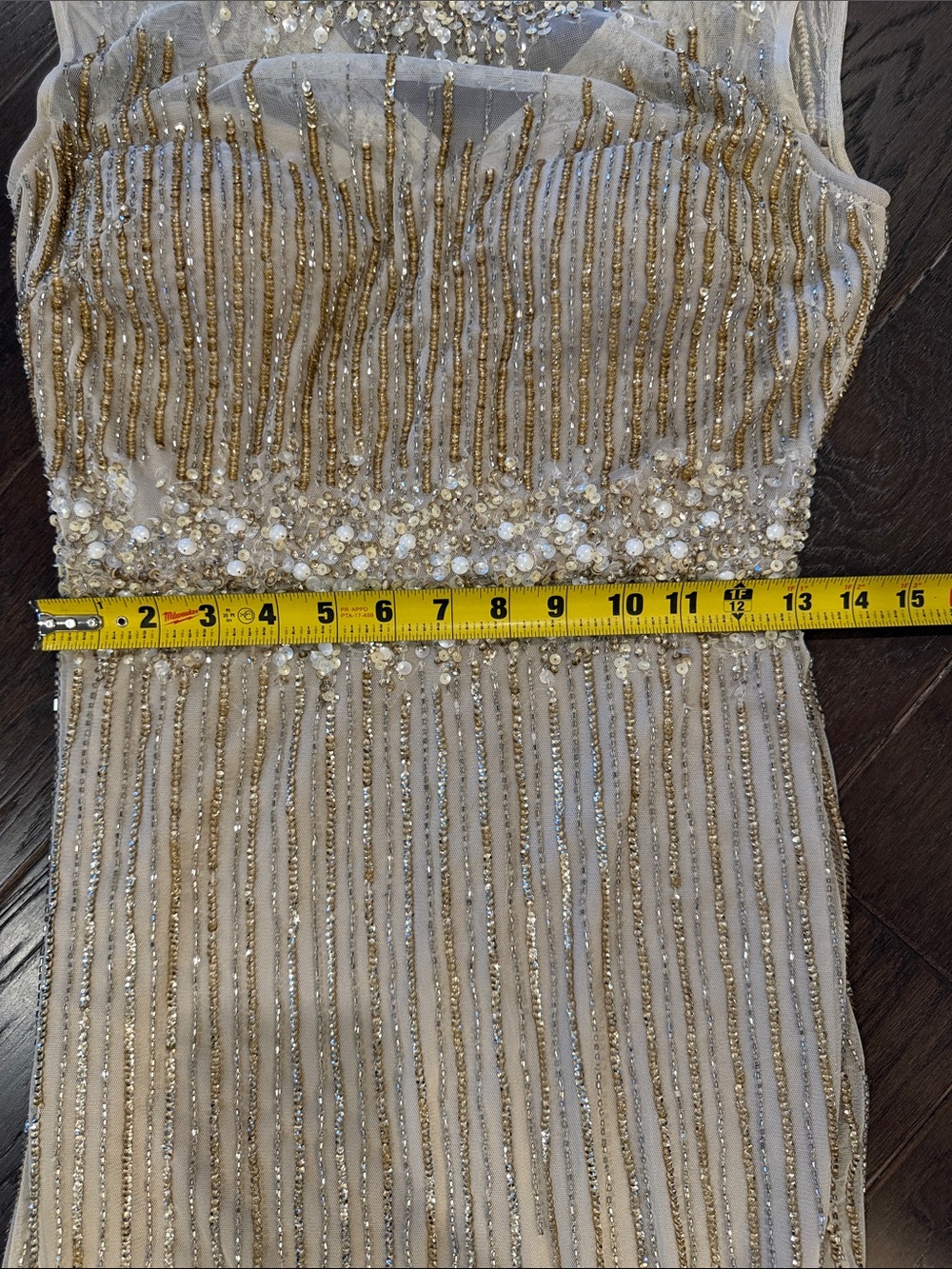 Aidan Mattox Gold Beaded Gown - Picture 15 of 16